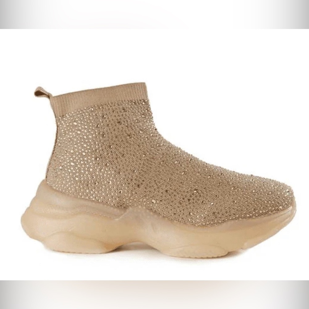 NEW Rhinestone Sock Platform Sneakers - size 8.5